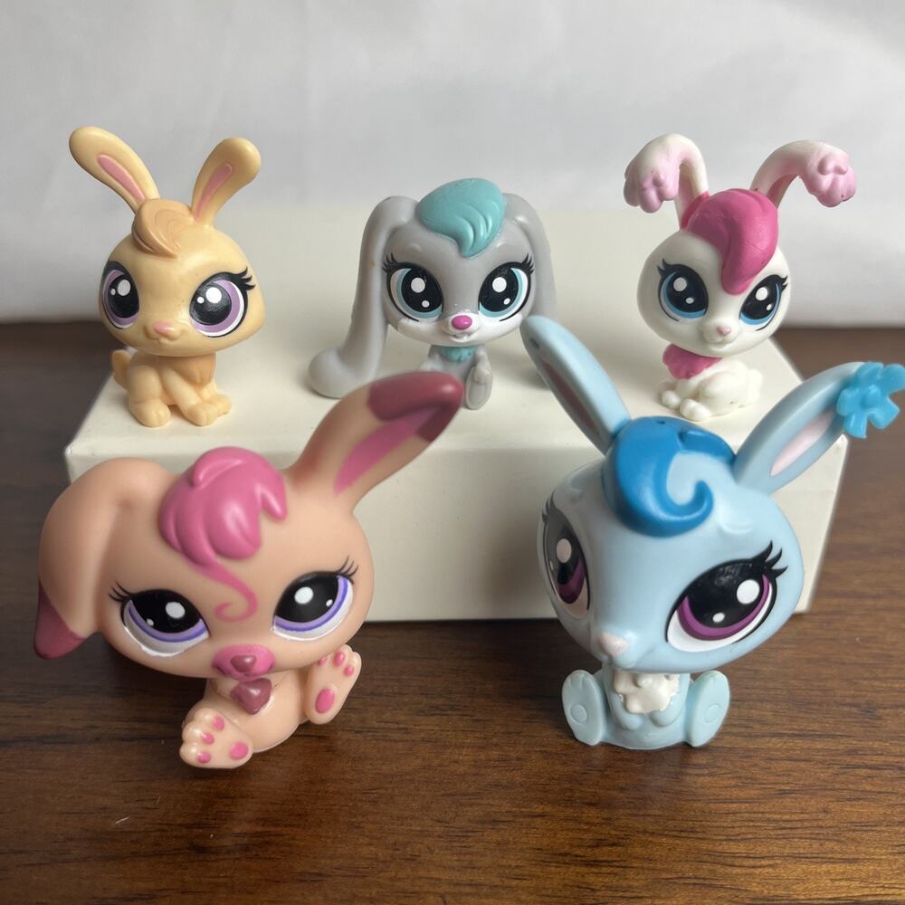 LPS Rabbit Lot Hoplet Grazer #66 Rabbit #1920 + 3 Minis Littlest Pet Shop Bunny